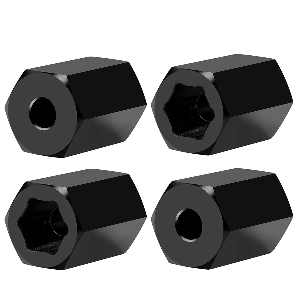 AXSPEED 4Pcs Aluminum 7mm to 12mm Wheel Hex Hub Adapters Conversion for 1/16 RC Truck Buggy Car Upgrade Parts