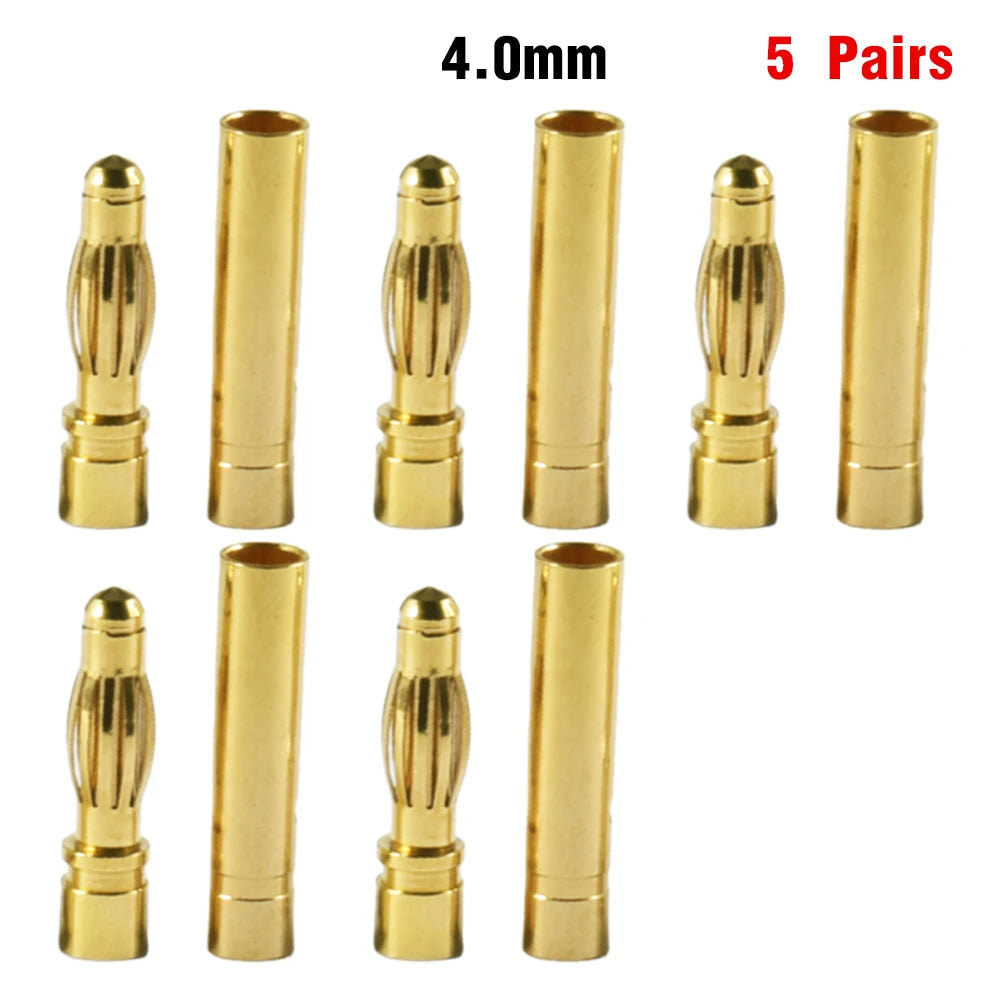 9IMOD 5/10Pair RC Bullet Connectors 2/3/3.5/4.0/5/5.5/6/8mm Male Female Banana Bullet Connector Plug Gold-plated Adapter