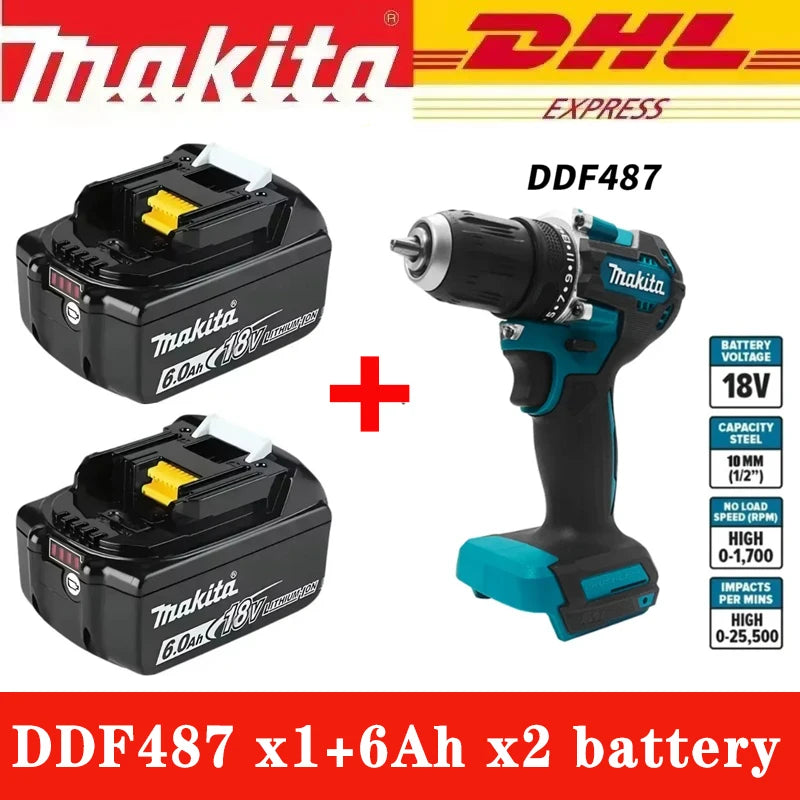 Original Makita 18V Battery Rechargeable Power Tool Makita 18V Battery Replaceable 5Ah/6Ah Battery Lithium-ion 1850 BL1860B 6A