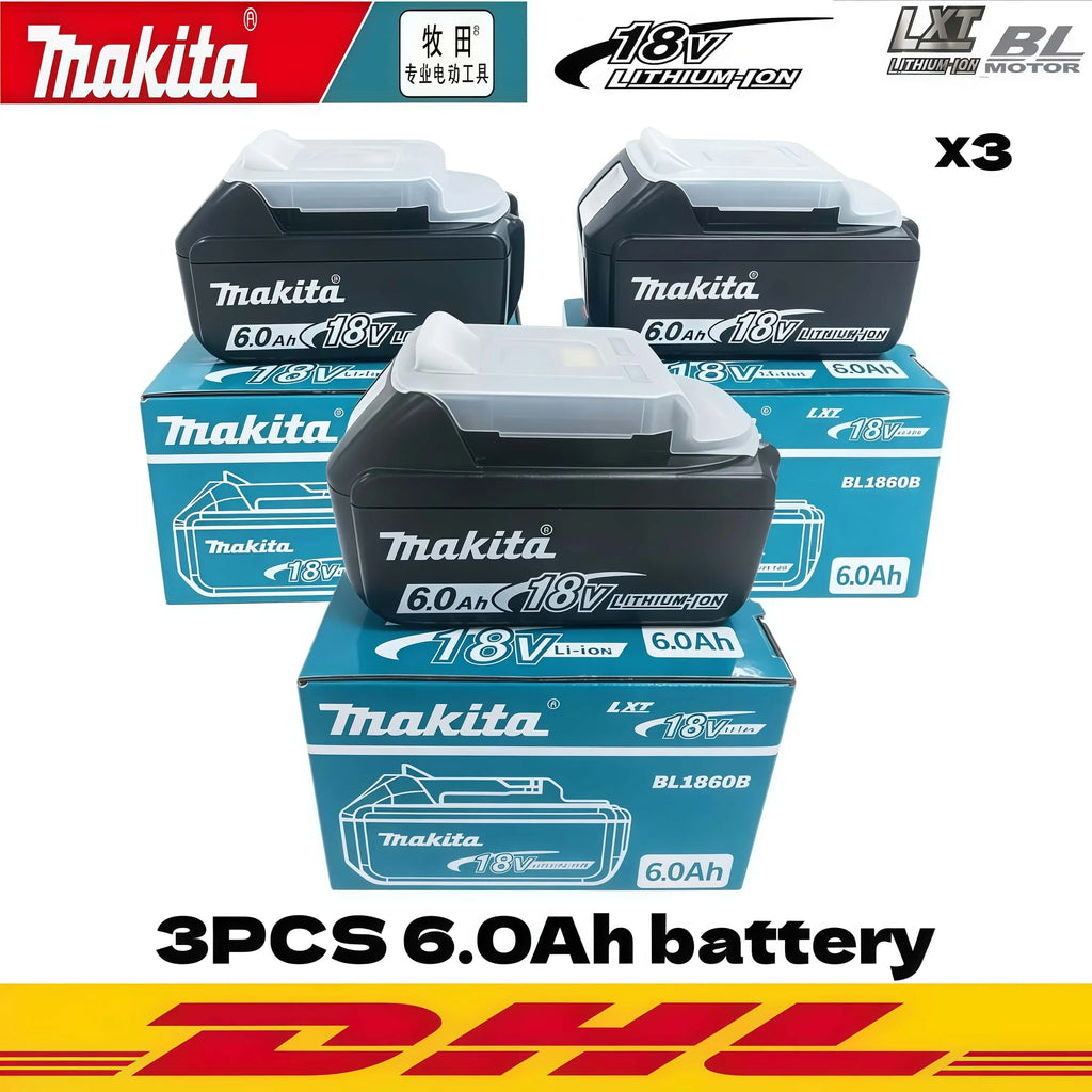 Original Makita 18V BL1860 6Ah Lithium Battery Power Tool Battery Replacement LXT BL1850B BL1840 18V Screwdriver with Battery MA