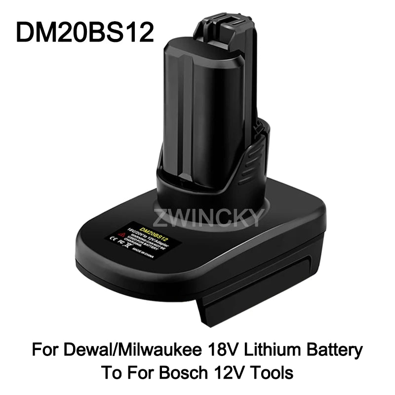 Battery Adapter Converter for Makita/Dewal/Milwaukee/Bosch 18V Li-ion Battery to for Bosch 12V Power Tools BAT411A BAT414