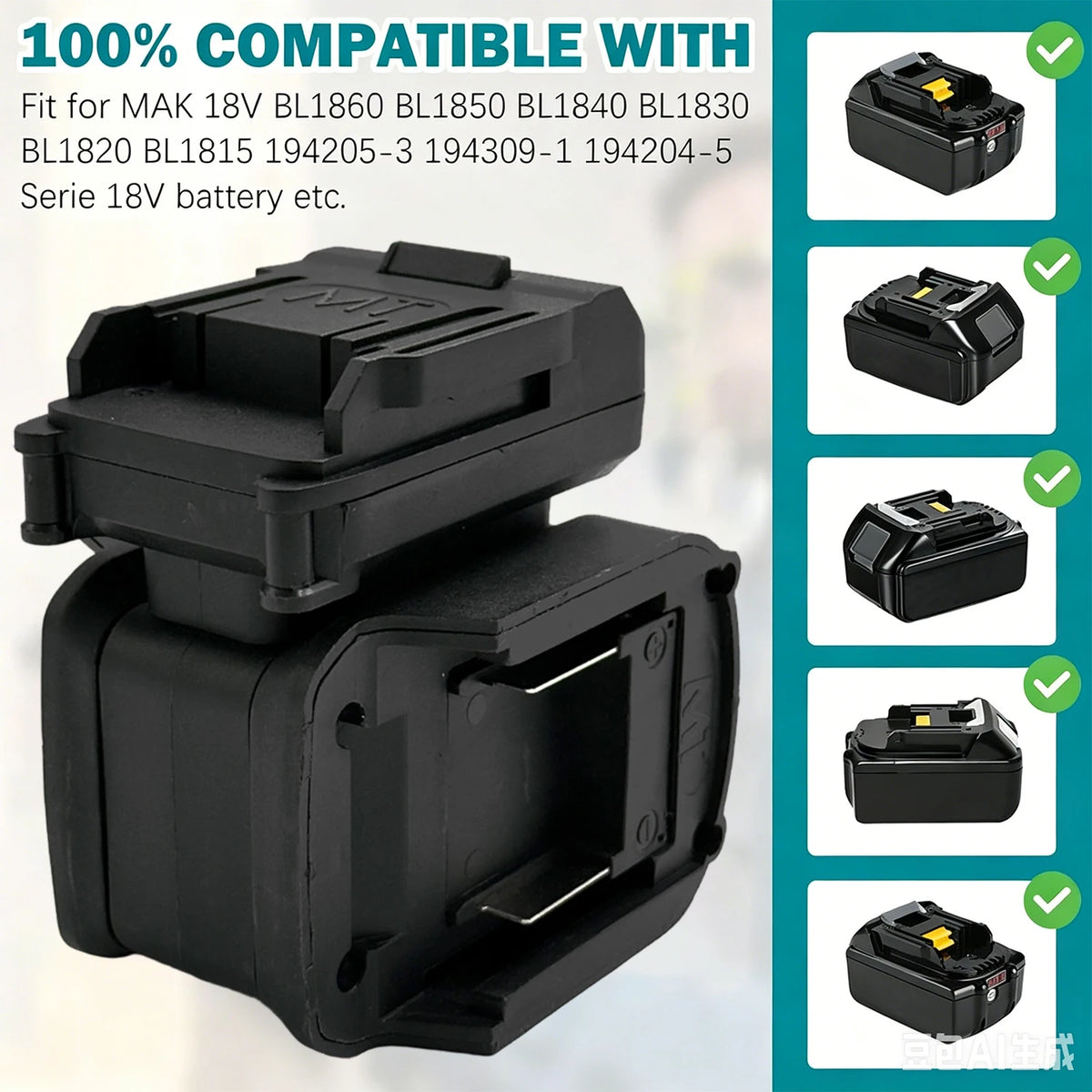 2 in 1 Adapter Converter For Makita 18 V Li-ion Battery Dual