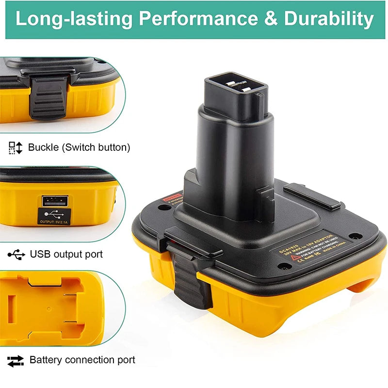 20V Battery Adapter DCA1820 for Dewalt 18V Tools Convert Dew