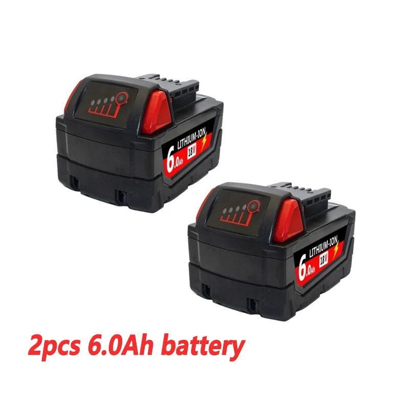 For Milwaukee M18 Power Tool Battery Charger BR XC 18V 6.0Ah M18B5 48-11-1860 Milwaukee 18V Battery Built-in 18650 Battery