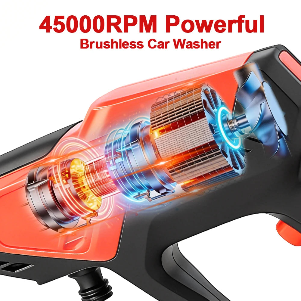 300Bar Brushless High Pressure Car Washer Powerful Cordless 
