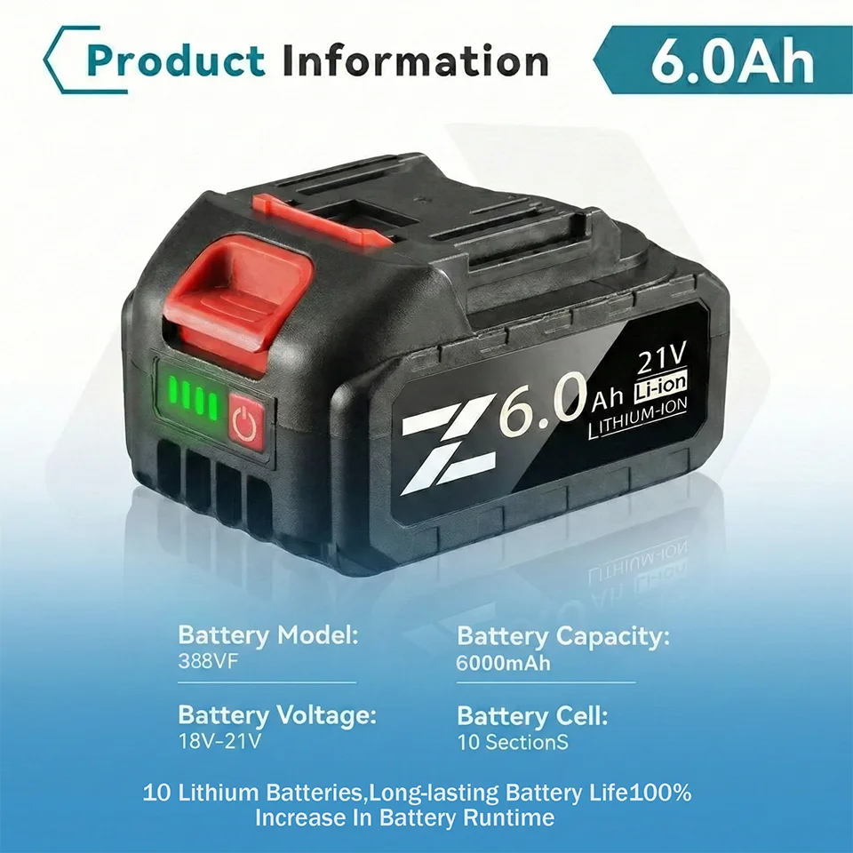 18V 21V 388VF Rechargeable Li-ion Battery 3.0Ah 6.0Ah 9.0Ah 