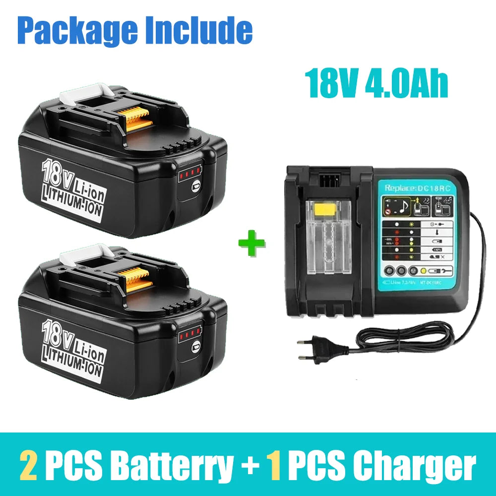 18V 4.0Ah Battery for Makita Rechargeable 18650 Lithium Ion Replacement BL1860B BL1860 BL1850 LXT400 BL1830 Power Tool Battery
