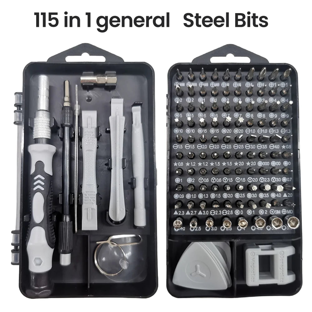 115 in 1 Precision Screwdriver Set 98 Bits Multifunctional Magnetic Repair Tools Kit for Computer Laptop Phone Household Repairs