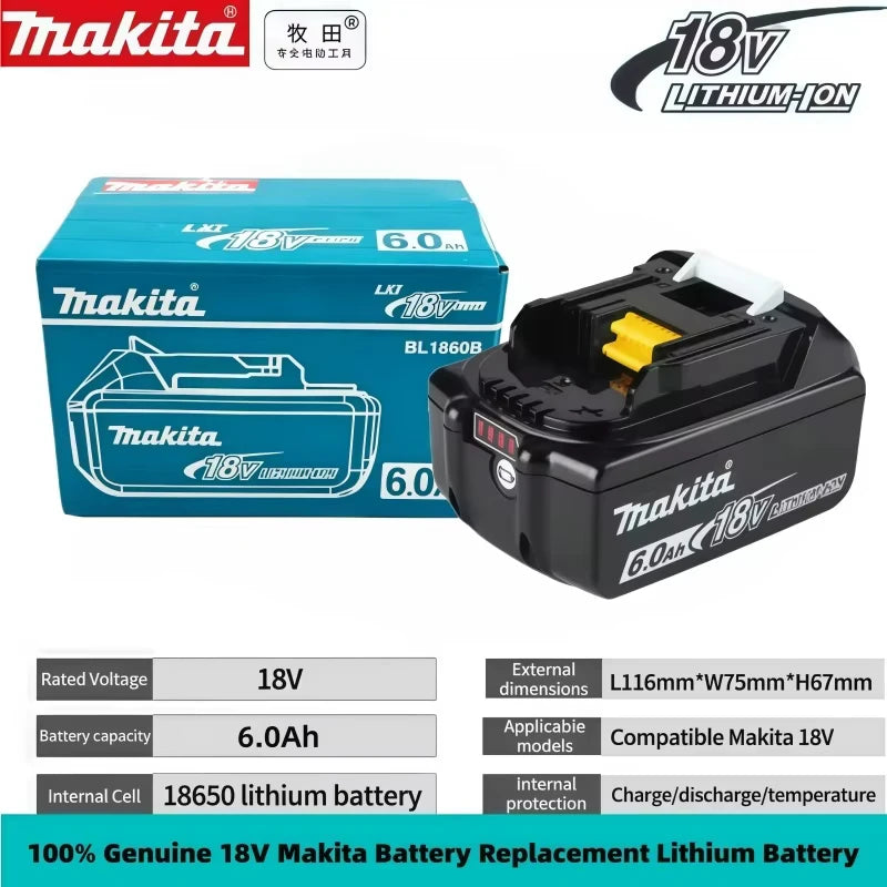 100% original Makita battery 18V 6.0Ah rechargeable battery 