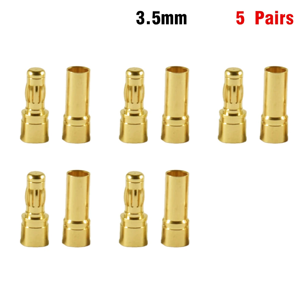 9IMOD 5/10Pair RC Bullet Connectors 2/3/3.5/4.0/5/5.5/6/8mm Male Female Banana Bullet Connector Plug Gold-plated Adapter