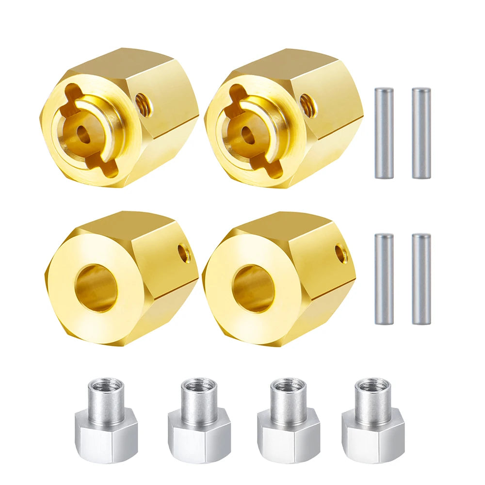 YEAHRUN 4PCS 12mm Hex Wheel Hub Drive Adapter 5/6/8/9/10/12mm for 1/10 RC Crawler Axial SCX10 III AXI03007 AXI03004 Capra