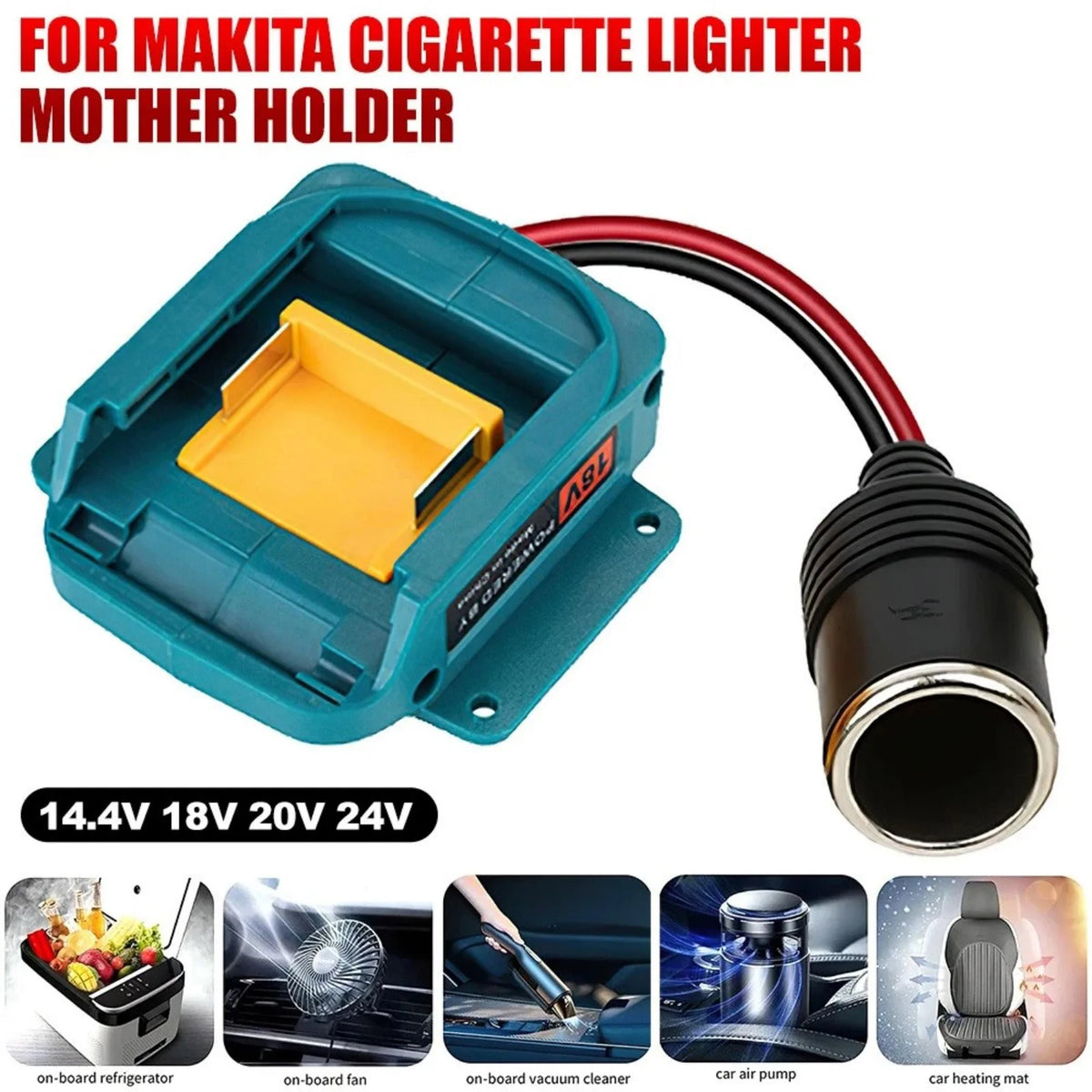 Car Cigarette Lighter Adapter for Makita 18V Lithium Battery