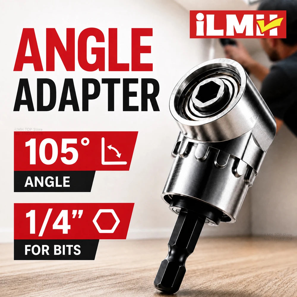 iLMH 105 Right Angle Drill Adapter 1/4 Hex Magnetic Bit Hold