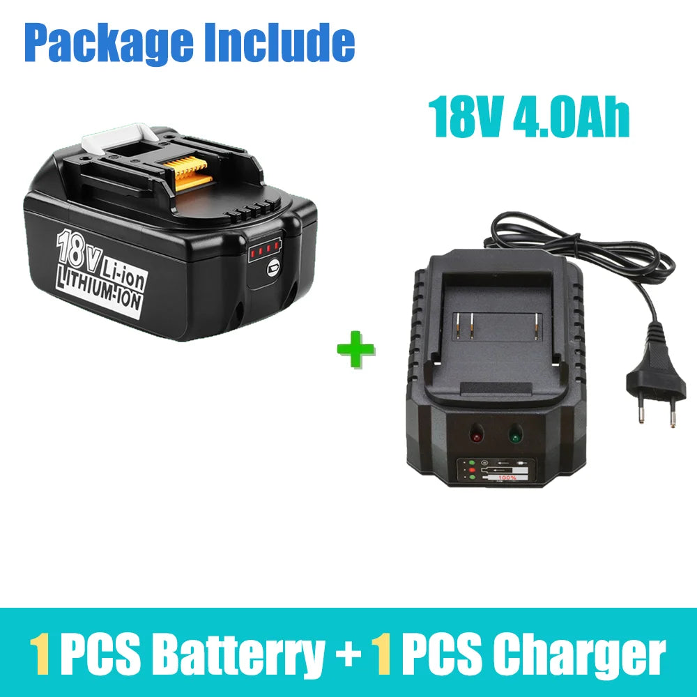 18V 4.0Ah Battery for Makita Rechargeable 18650 Lithium Ion Replacement BL1860B BL1860 BL1850 LXT400 BL1830 Power Tool Battery
