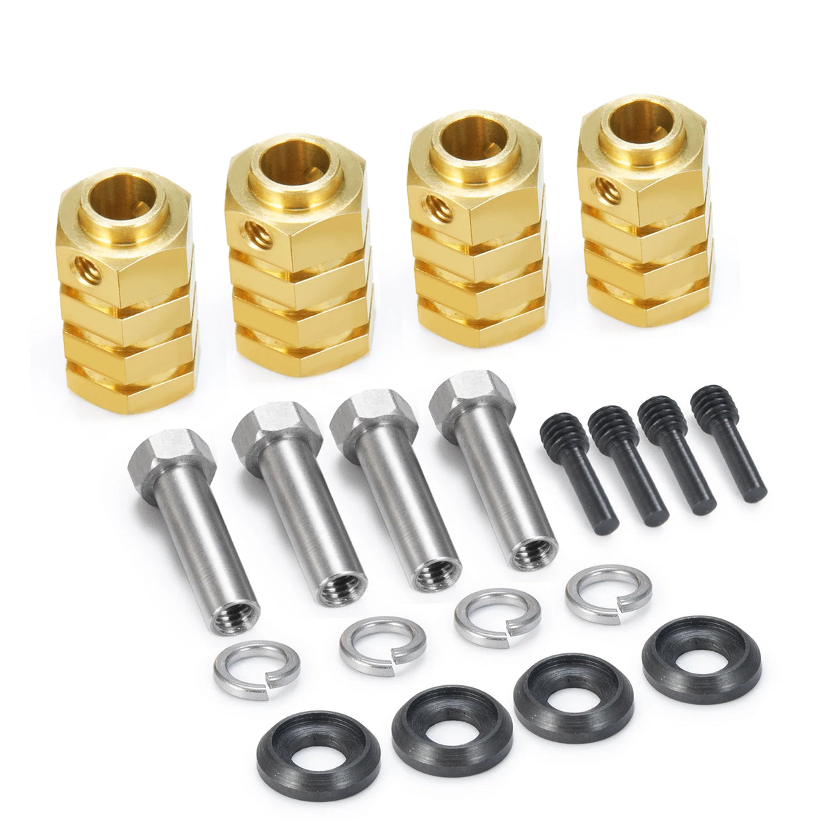 AXSPEED 4PCS 12mm Wheel Hex Adapter Heavy Duty Brass 5/8/9/1
