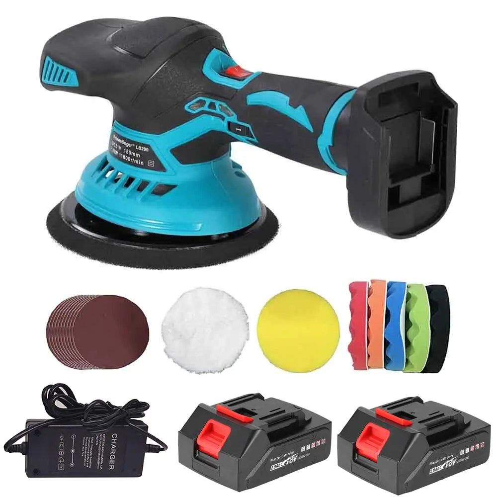 Heimerdinger 18V 150mm Cordless Mini Polisher Power Tools 1100W 11000rpm 6-Speed Low Noise Car/Furniture Polish