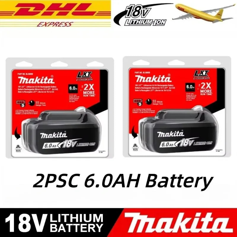 100% Original Makita Battery 6.0Ah Rechargeable Battery 18V Replacing Makita BL1830B L1840B L1850B L1860B Power Tool Battery