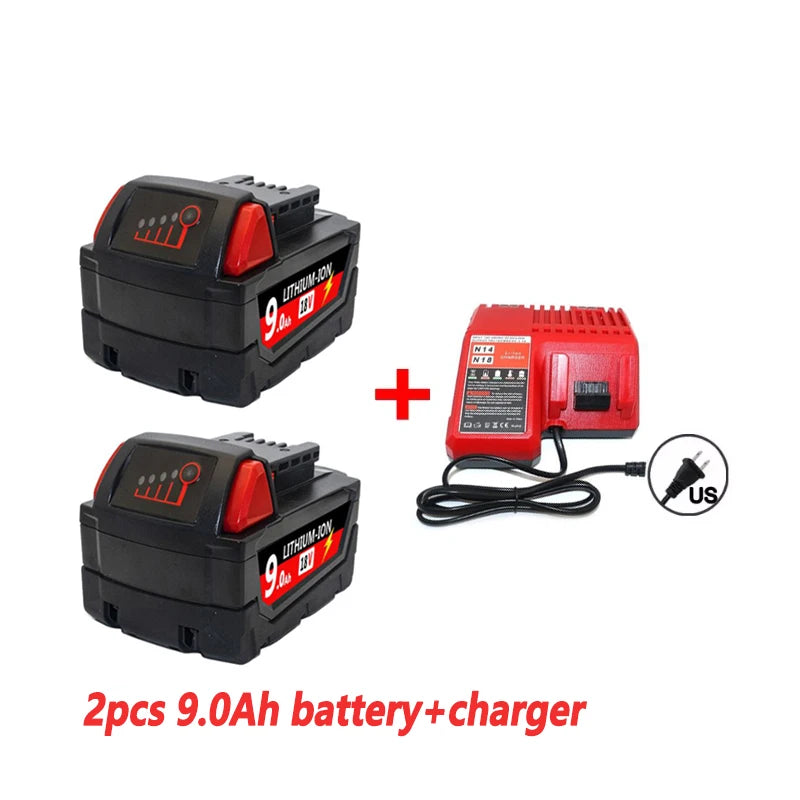 For Milwaukee M18 Power Tool Battery Charger BR XC 18V 6000mAh M18B5 48-11-1860 Built-in 18650 Battery12.0Ah