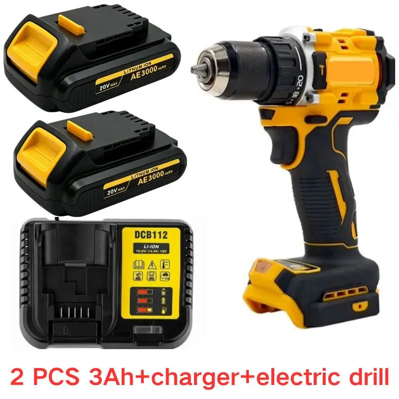 20V For DeWalt 12Ah/9Ah/8Ah/6Ah/3Ah Li-lon Battery Replacement DCB DCD DCF DCG series Power Tools+charger+electric drill