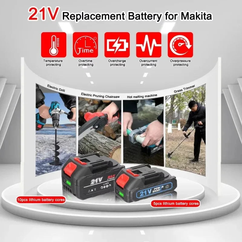 18V 21V Rechargeable Lithium Ion Battery with Capacity Indic