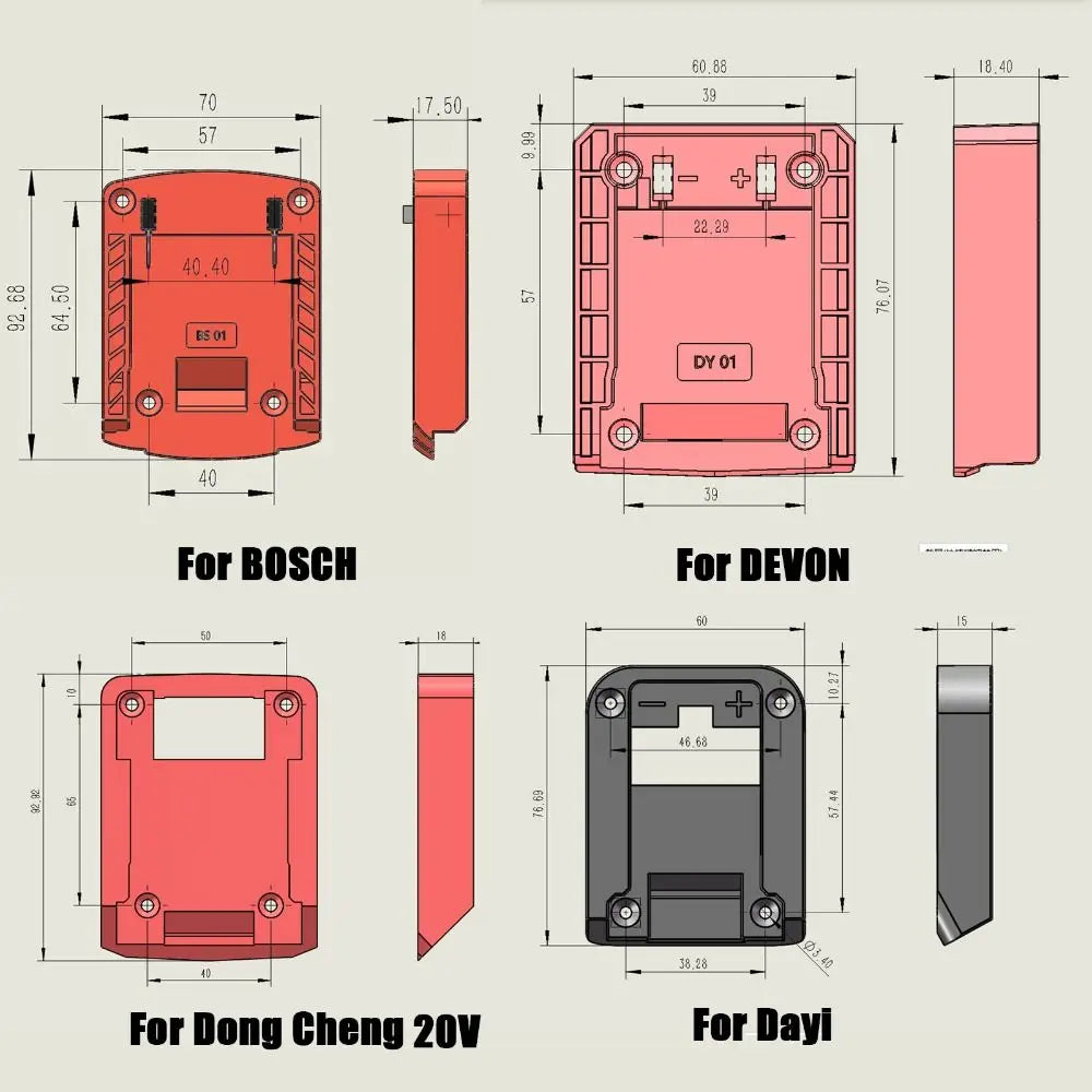 ABS DIY Adapter Portable Durable Battery Connector Charging 