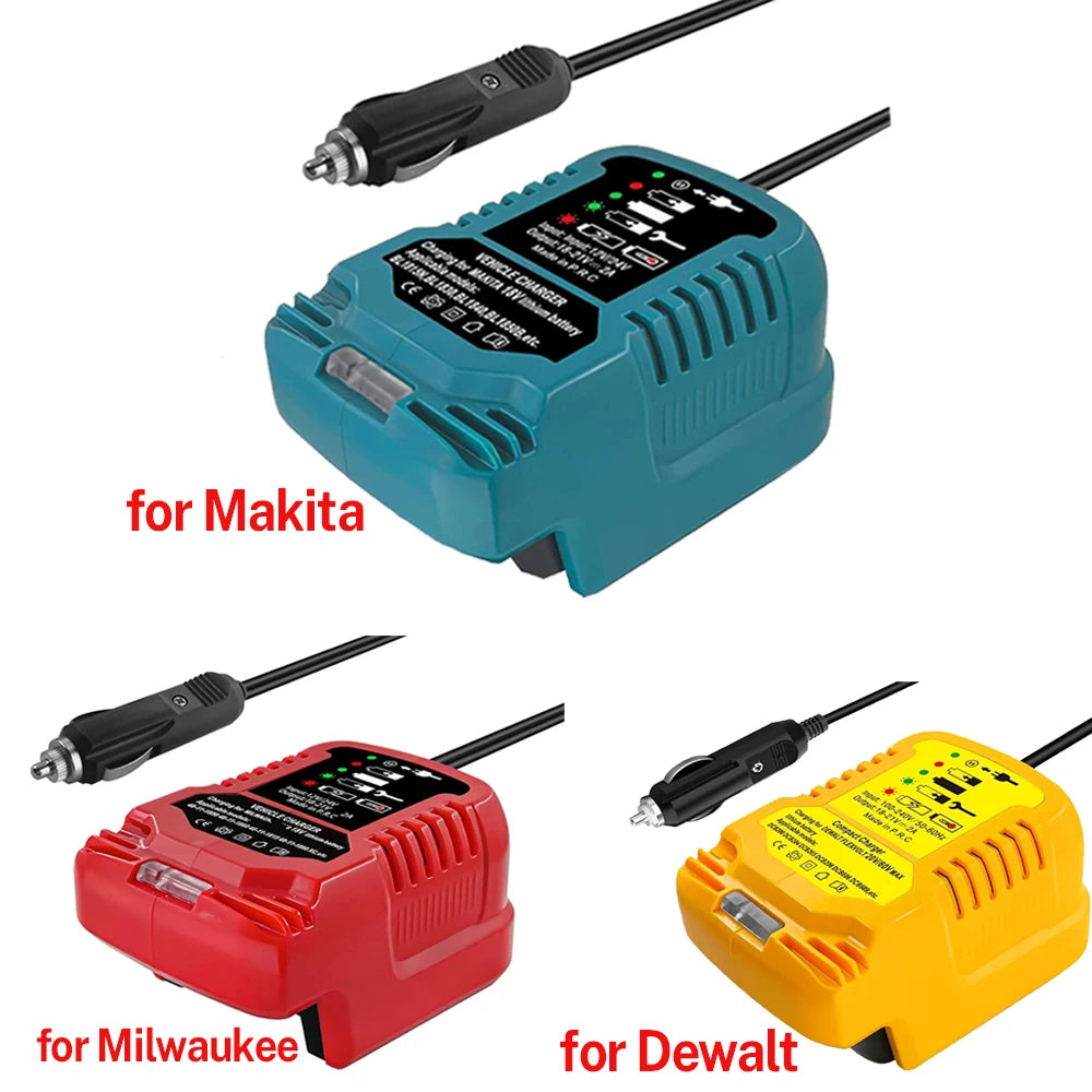 Mini Car Charger For Makita For Milwaukee For Dewalt 18V Lit