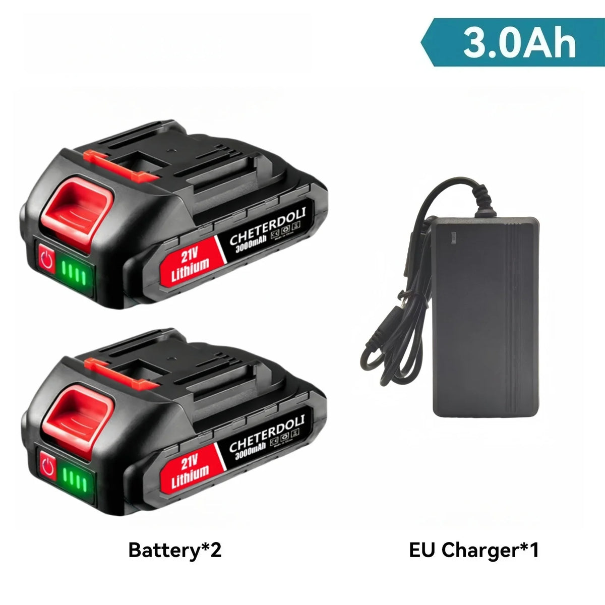 21V Rechargeable Lithium Battery High Capacity Cordless Electric Power Tool Battery for Makita 18V Tool Replacement Battery