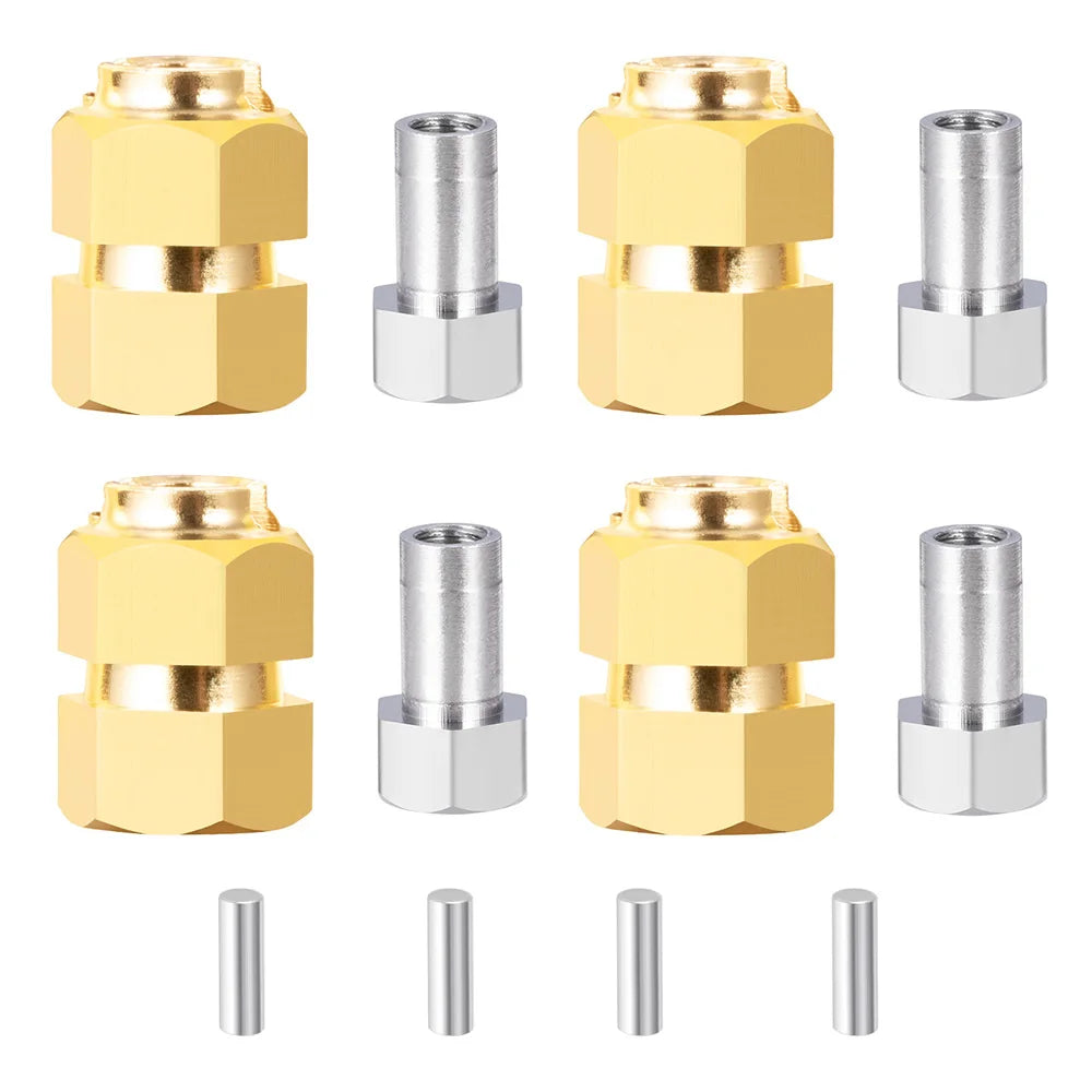 YEAHRUN 7MM Brass Wheel Hex Hub Extender Adapters for TRX4M Bronco Defender K10 F-150 1/18 RC Crawler Car Model Parts