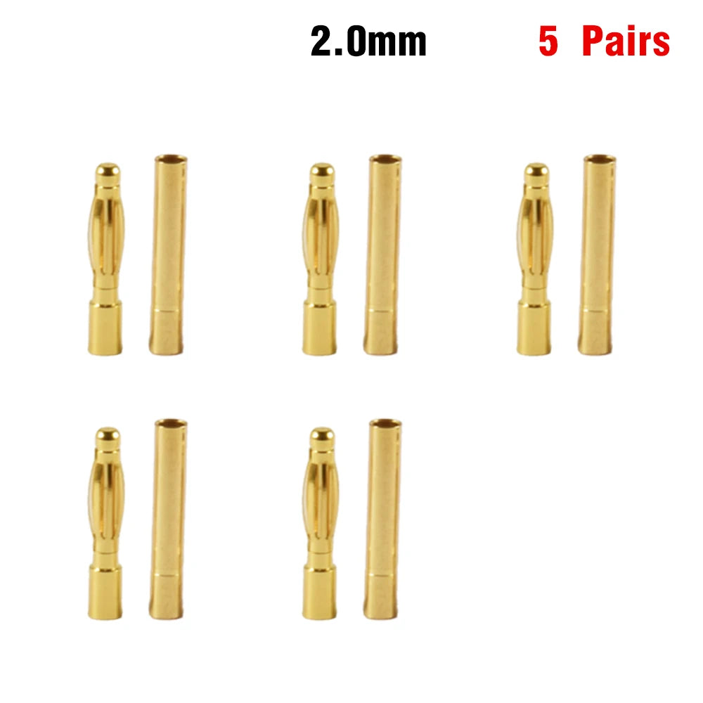 9IMOD 5/10Pair RC Bullet Connectors 2/3/3.5/4.0/5/5.5/6/8mm Male Female Banana Bullet Connector Plug Gold-plated Adapter