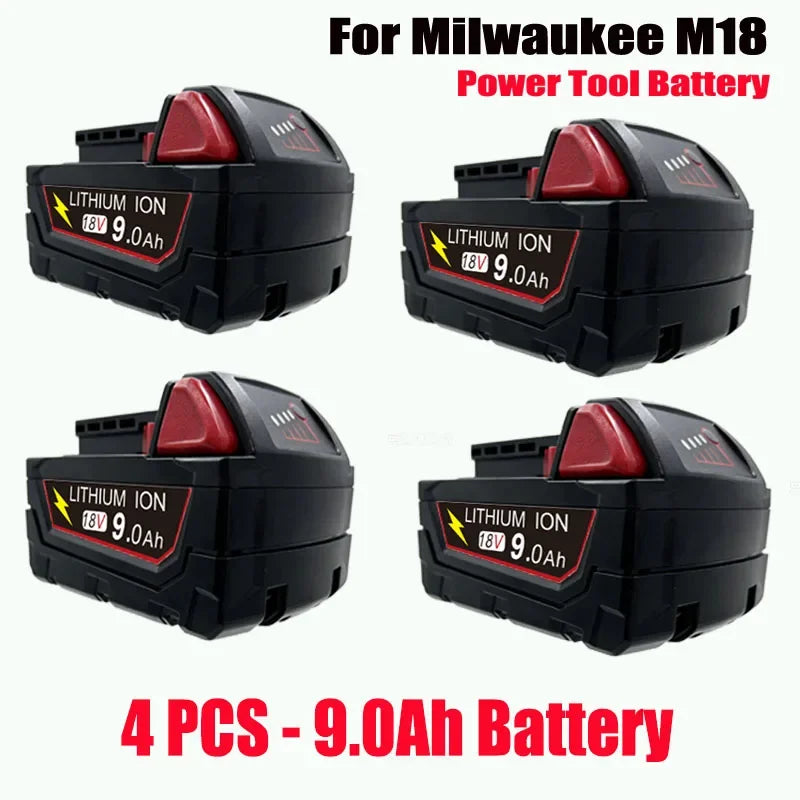 New Style For Milwaukee M18 Power Tool Battery Charger 18V 6000mAh M18B5 48-11-1860 18650 Battery 6.0Ah 9.0Ah 12.0Ah