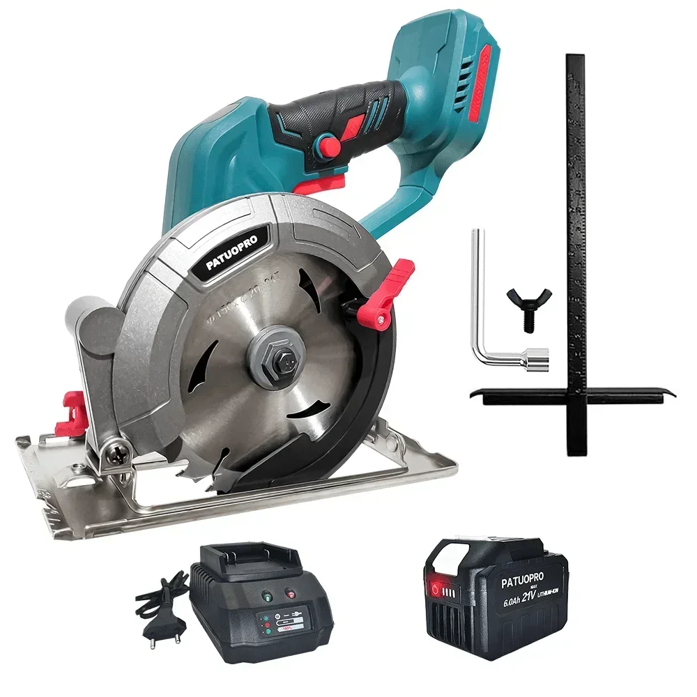 PATUOPRO 6 Inch Brushless Circular Saw Compact Electric Saw Wood Metal Ceramic Tiles Cutter Power Tool For Makita 18V Battery