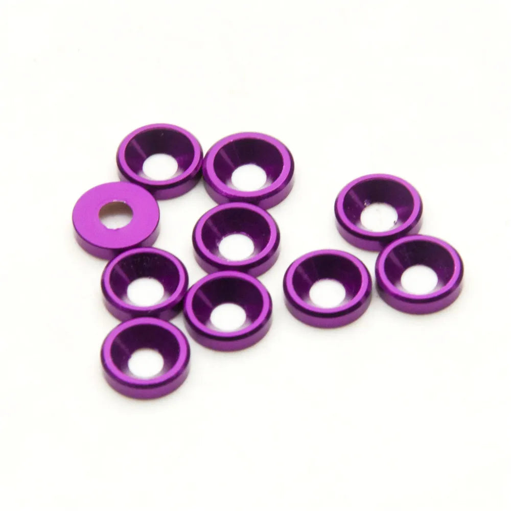 AXSPEED 10Pcs Aluminum M3 Countersunk Head Washer Gasket Cap Screw Hex Socket Screw for RC Model Upgrade Parts