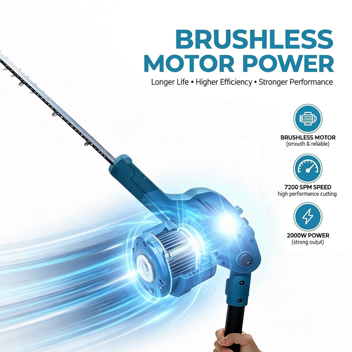 New Electric High Branch Hedge Trimmer Brushless Cordless Te