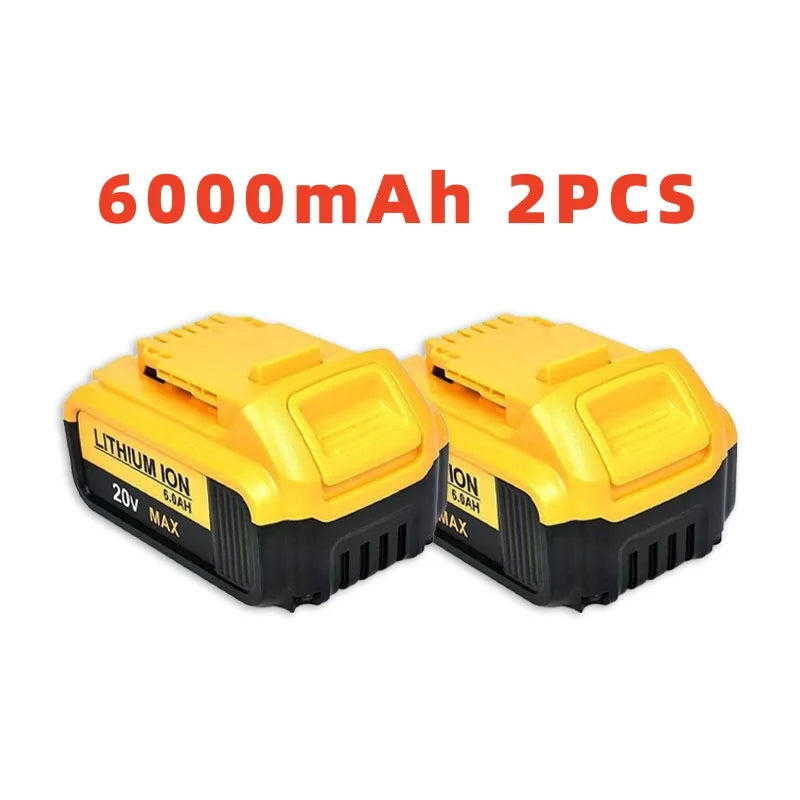 For DeWALT 20V Replacement Battery 6.0Ah MAX FlexVolt for DCB200 DCB201 DCB206 DCB205 DCB209 Power Tool Battery + Charger