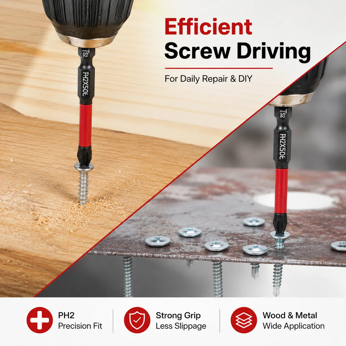 10 20pcs Magnetic PH2 Screwdriver Bits Set 50mm S2 Steel Imp