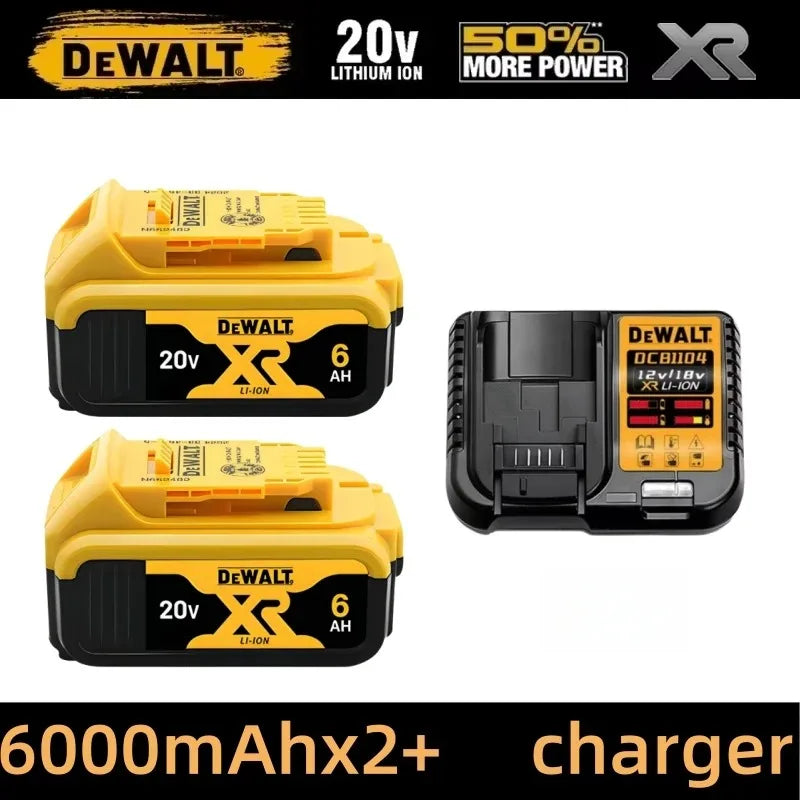 Original 100% Dewalt 20V XR Battery Power Tools DCD805 Dewalt 20V Battery DCB206 6000mAh DCB205 5Ah DCB184 DCB1104 Fast Charger