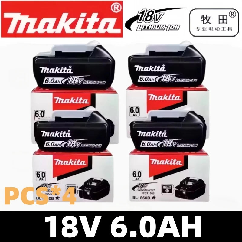 Original Makita 18V 6.0Ah Rechargeable Battery For Makita BL1830 BL1830B BL1840 Power Tools Battery+electric drill+charger