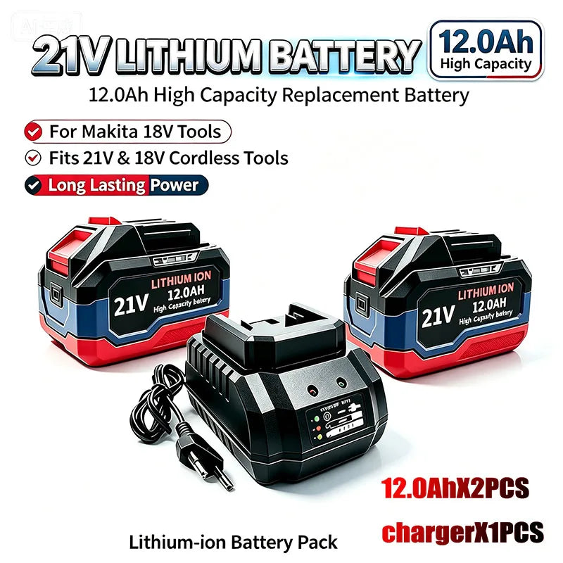Original for Makita 21V Battery 6AH-12AH Power Tool Lithium 