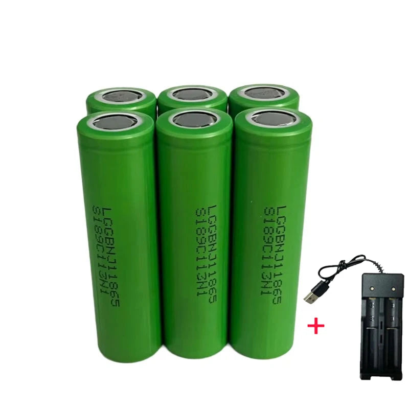 New 18650 Lithium Battery 1200mAh 3.7V INR18650 MJ1 High Power Tool Battery Flashlight 18650 Rechargeable Battery + Charger