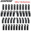 AXSPEED 10Pcs Plastic M4 Rod Ends Link Balls Head Linkage Jo