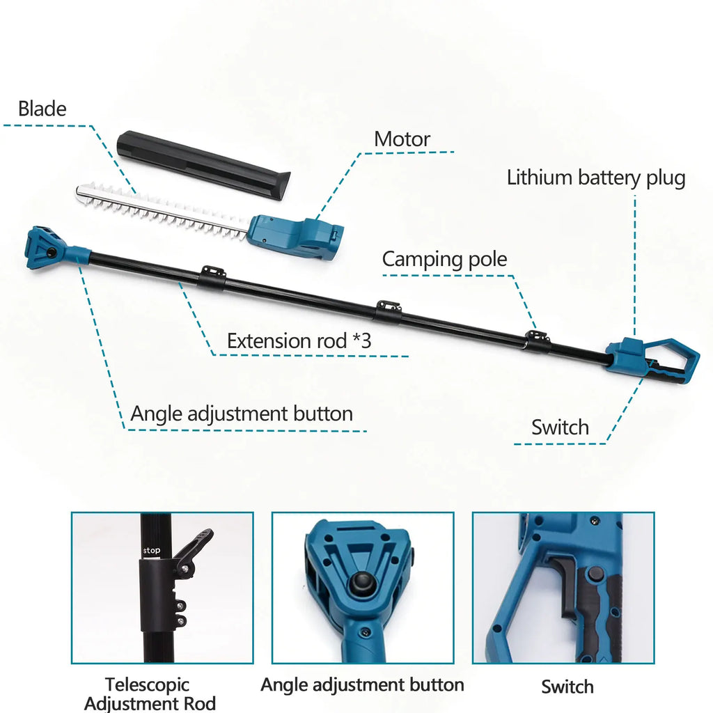 New Electric High Branch Hedge Trimmer Brushless Cordless Te