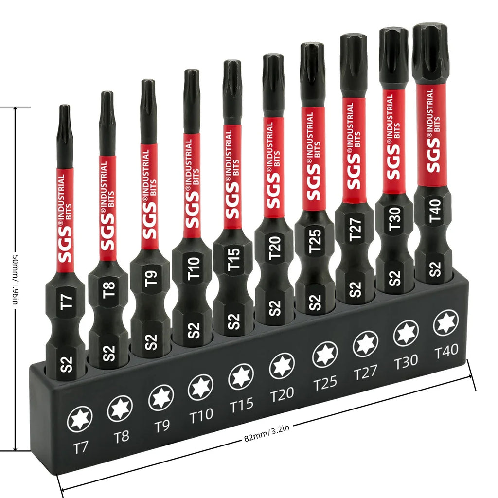 10PCS Durable Security Torx Screwdriver Bit Set Magnetic 50m