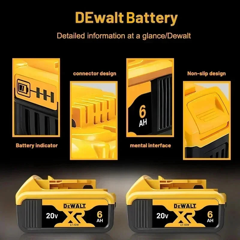 100% Original Dewalt 20V Battery 6.0Ah 5.0Ah DCB206 DCB205 2