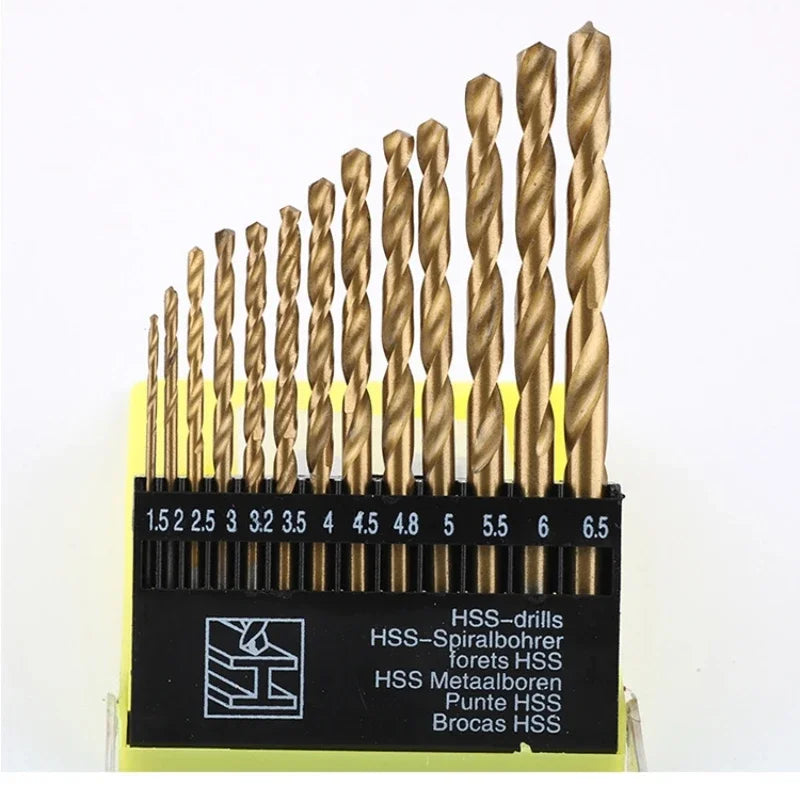 13PCS Drill Bit Set High-Speed Steel Drill Kit Impact Quick 