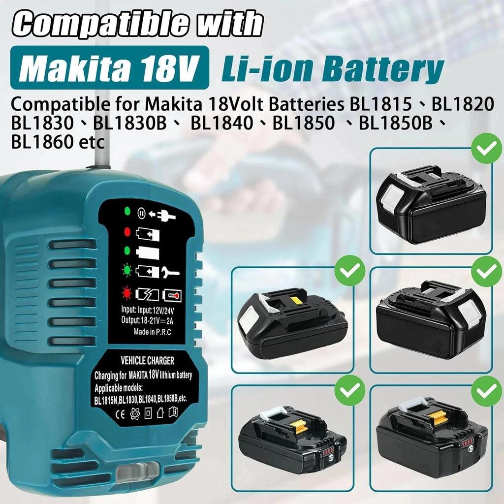 DC 12V/24V Li-ion Battery Mini Compact Car Charger Cigarette