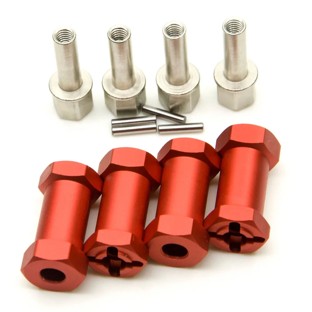 AXSPEED 4PCS 12mm Wheel Hex Adapter Extended Hub Drive Adapter 15/20/25/30mm for 1/10 Axial SCX10 Wraith TRX4 Parts