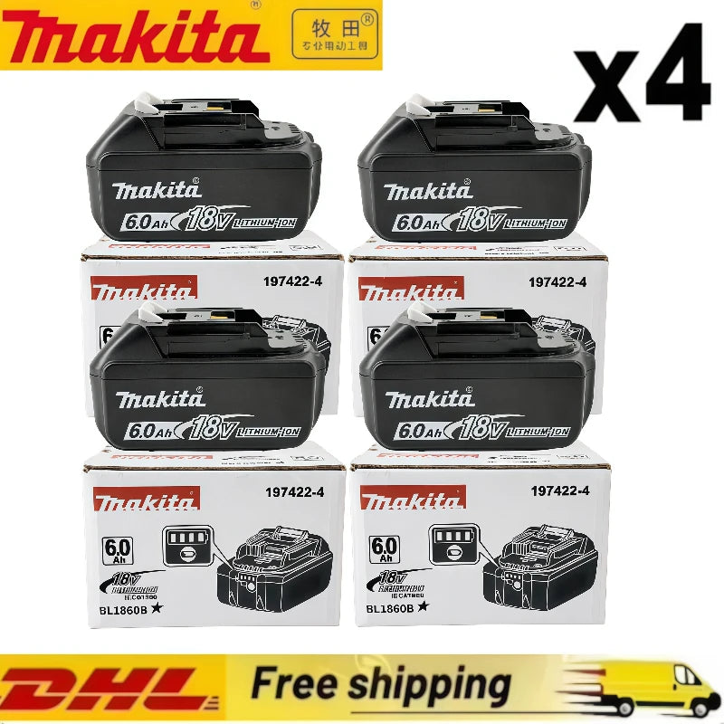 100% Original Makita Battery 18V 6.0Ah Rechargeable Battery 