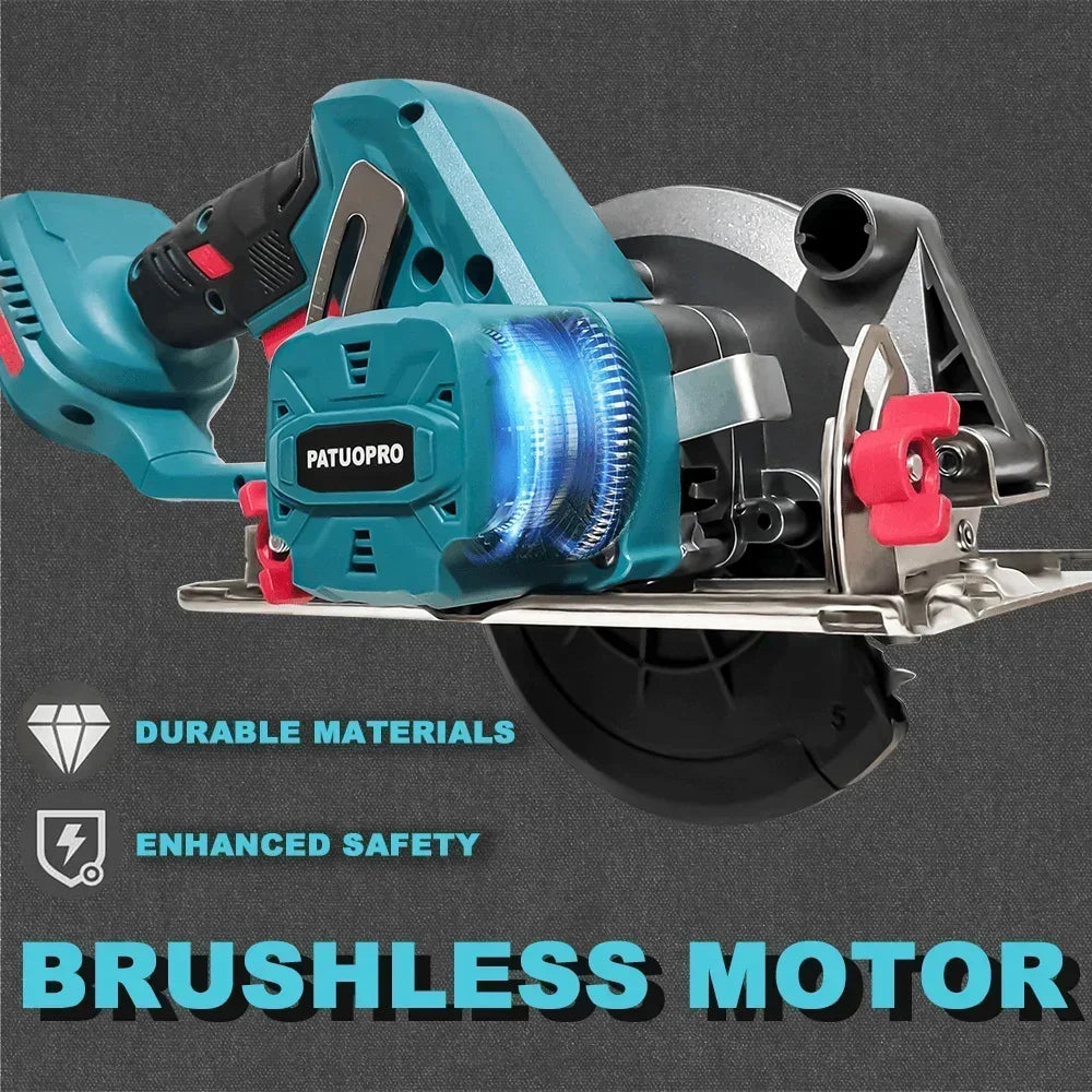 PATUOPRO 6 Inch Brushless Circular Saw Compact Electric Saw 