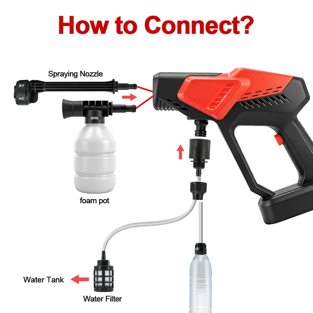 300Bar Brushless High Pressure Car Washer Powerful Cordless 