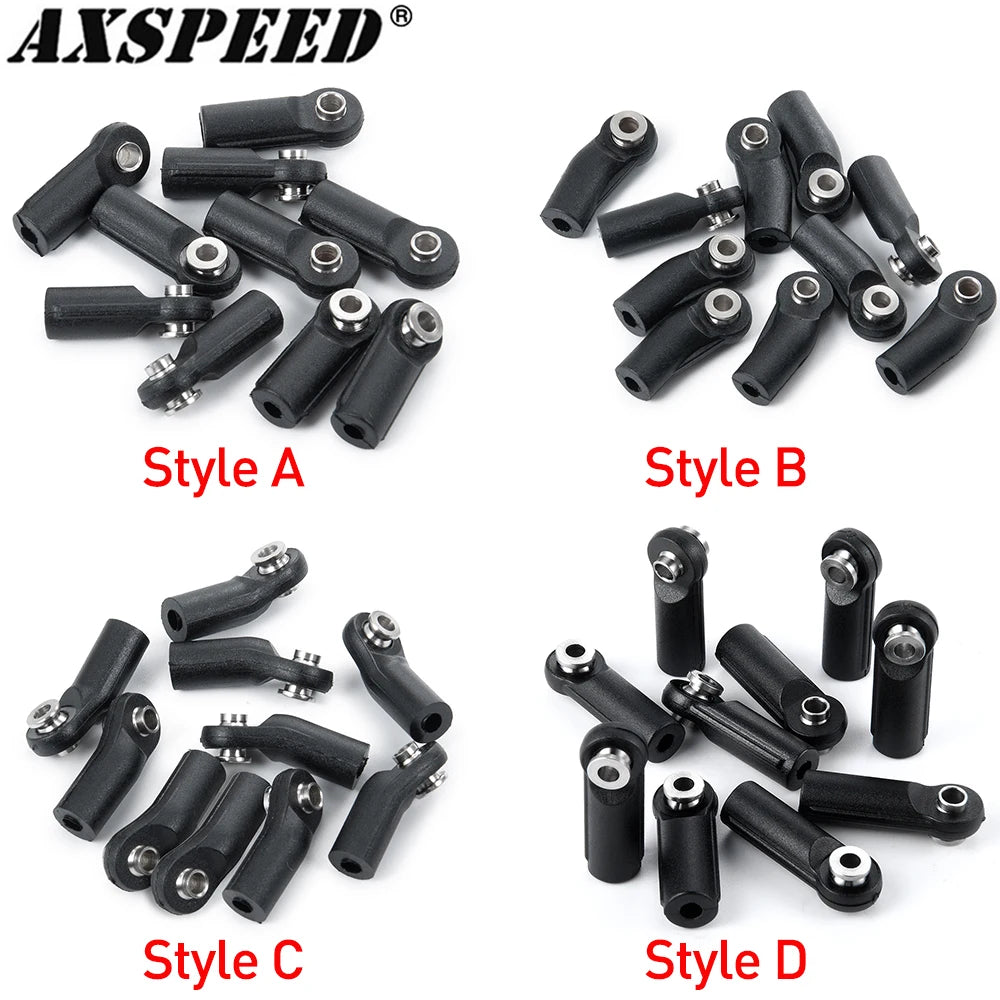 AXSPEED 10Pcs Plastic M4 Rod Ends Link Balls Head Linkage Jo